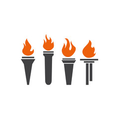 set of torch icon design template vector