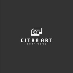 Logo template for photography studios and organizers of photography events. Polaroid photos with a camera style. Images can be used to design business cards, envelopes, letterhead, facebook covers, yo