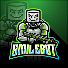 Smile robot esport mascot logo design © Visink.art