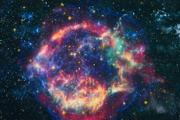 Fotobehang Nasa ster deeltje beweging op zwarte achtergrond, starlight nevel in de melkweg op heelal Ruimte achtergrond. De elementen van dit beeld geleverd door NASA.