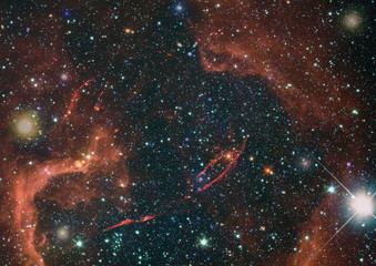Spiral galaxy in deep space. Star cluster and nebula - A cloud in space. Abstract astronomical...