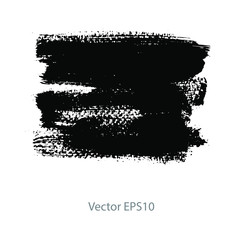 brush strokes watercolor background. Vector black paint