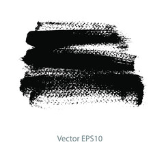 brush strokes watercolor background. Vector black paint