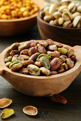 primo piano frutta secca pistacchi salati 