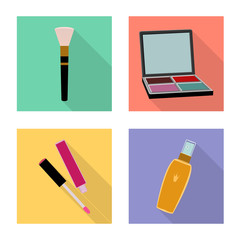 Vector illustration of cosmetology and makeup icon. Set of cosmetology and product vector icon for stock.