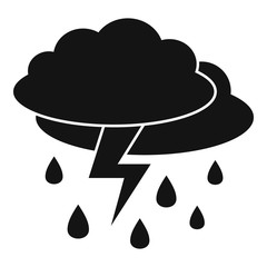 Weather thunderstorm icon. Simple illustration of weather thunderstorm vector icon for web design isolated on white background