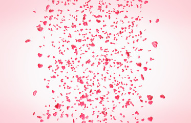 Red falling hearts Valentine day background