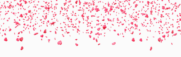 Red falling hearts Valentine day background