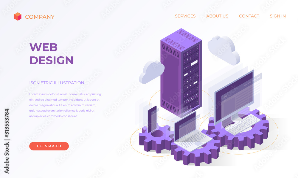Wall mural landing page for web design and development