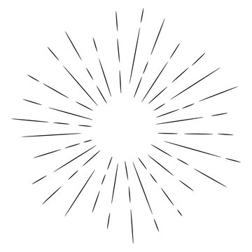 doodle design element sunburst hand drawn isolated on white background. vector illustration.