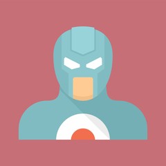 Superhero character icon. Flat illustration of superhero character vector icon for web design