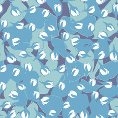 Apple of cherry blossom and leaves. Modern abstract vector seamless pattern with hand drawn elements