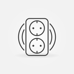 Double smart socket vector concept icon or symbol in outline style
