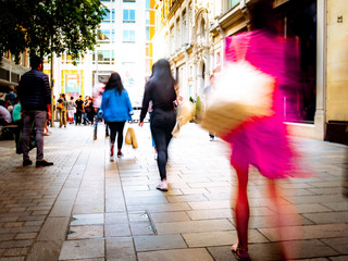 Motion blurred abstract street scene