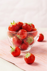Fresh strawberries in a cup