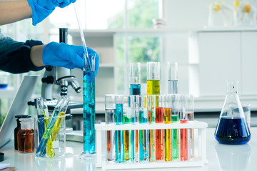 Scientists are experimenting in the laboratory