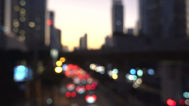  Blurred defocused abstract on street with bokeh background in the night