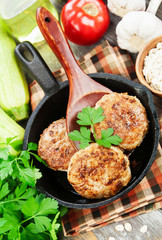 Burgers with oat flakes and zucchini