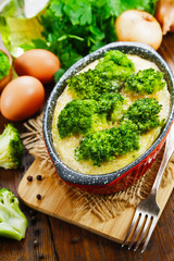Casserole with broccoli and eggs