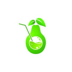 Avocado juice graphic vector illustration