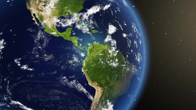 Planet Earth Endless Animation View From Space Made With NASA Textures