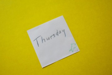 Paper stickers: days of the week in English.