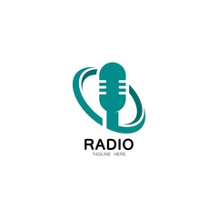 Radio logo template vector icon illustration