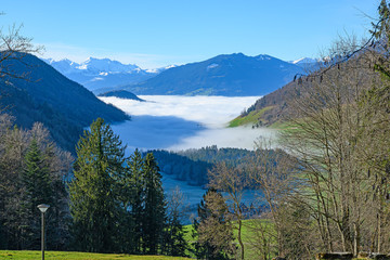 Sicht auf Nebelmeer vom Bürgenstock, Nidwalden, Schweiz
