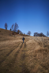 Man with backpack in the countryside