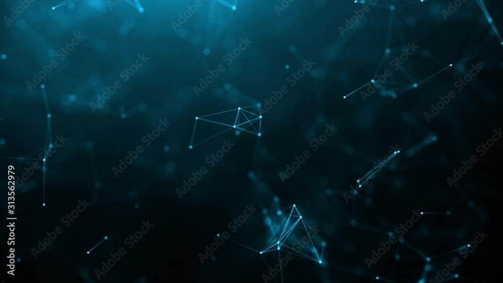 Poster 3d render abstract background dot and a connection line for cyber futuristic data network concept, w