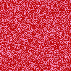 seamless repeat valentine vector pattern with hearts