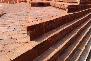 Red bricks material for wall and stairs