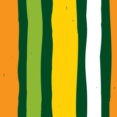 Vector think yellow and green striped paint lines seamless pattern. Suitable for summer poster backgrounds, swim wear, textile and giftwrap.