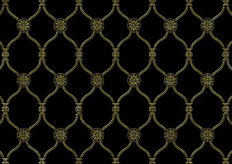 Fototapeta premium ethnic golden 3d embroidery pattern