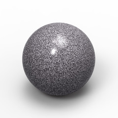 Granite Ball Isolated on White Background. Realistic 3D Render.