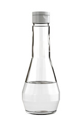 Bottle of Distilled White Vinegar is Partially Filled. Realistic 3D Render Isolated on White Background.