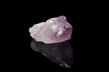 Macro shot of crystals of violet amethyst