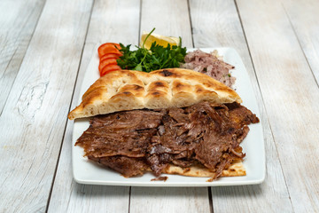 Delicious turkish doner kebab grilled meat