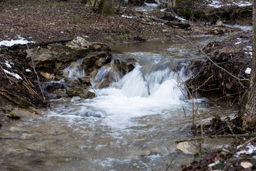 Mountain river in early spring