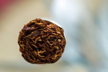 close up of cigarette tobacco