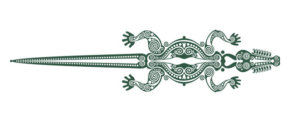 Crocodile. Decorative image of a crocodile. Pattern. Vector graphics