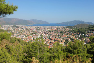Fototapeta na wymiar A view from Muğla-Marmaris from the hill