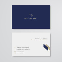 Naklejka na ściany i meble White business card flat design template