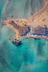 Printed roller blinds Elafonissi Beach, Crete, Greece Aerial drone shot of beautiful turquoise beach with pink sand Elafonissi, Crete, Greece. Best beaches of Mediterranean, Elafonissi beach, Crete, Greece. Famous Elafonisi beach on Greece island, Crete.