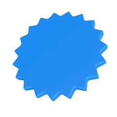 3D rendering blue star - badge concept for diploma