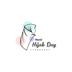 World Hijab Day Vector Template With Elegant Design