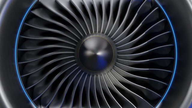 Front View for jet engine,3D rendering