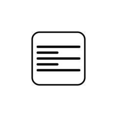 Left alignment vector icon isolated on white background. Flat icon symbol sign for mobile concept and web apps design.
