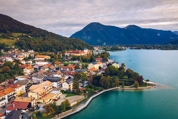 Tegernsee, Germany. Lake Tegernsee in Rottach-Egern (Bavaria), Germany near the Austrian border. Aerial view of the lake 