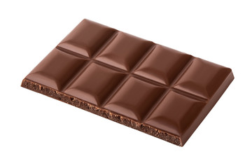 Small dark chocolate pieces isolated on white background with clipping path